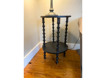 PAINTED VICTORIAN (2) TIERED SPOOL TABLE