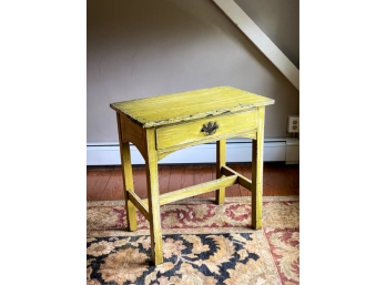 ONE DRAWER STAND W/ CONTEMPORARY MUSTARD PAINT