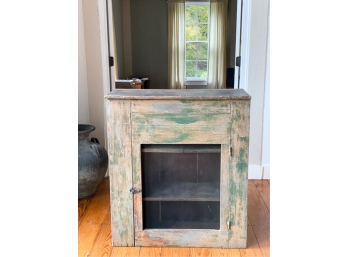ONE DOOR GREEN PAINTED COUNTRY CABINET
