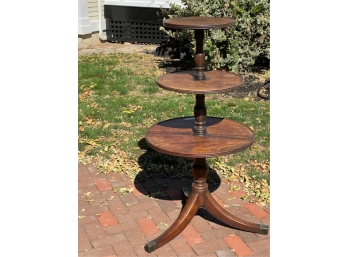 ENGLISH WALNUT (3) TIER BUTLERS SERVICE TABLE