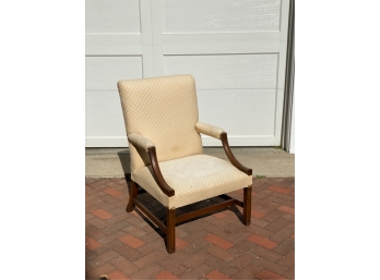 LATE 19TH C ENGLISH LOLLING CHAIR W MAHOGANY FRAME