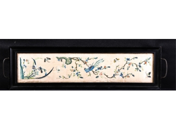 CHINESE SILK EMBROIDERY INCORPORATED into a TRAY