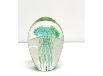 EGG FORM PAPERWEIGHT WITH JELLYFISH