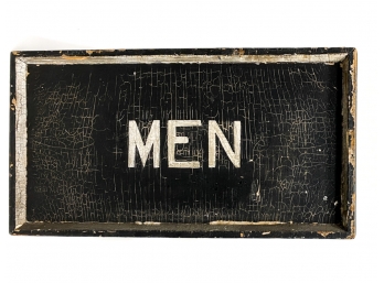 DOUBLE SIDED 'MEN' PAINTED WOOD SIGN