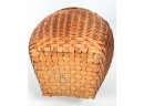 (2) COVERED WOVEN BASKETS