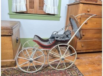 ANTIQUE HAND PAINTED DOLL BUGGY