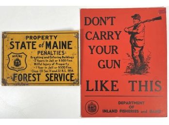 (2) STATE OF MAINE FISH/FORESTRY SIGNS