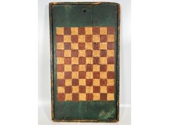 COUNTRY HAND PAINTED WOODEN CHECKER BOARD