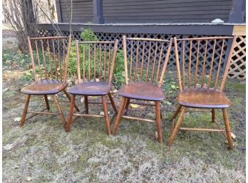 SET OF (4) SIMILIAR COUNTRY SIDE CHAIRS