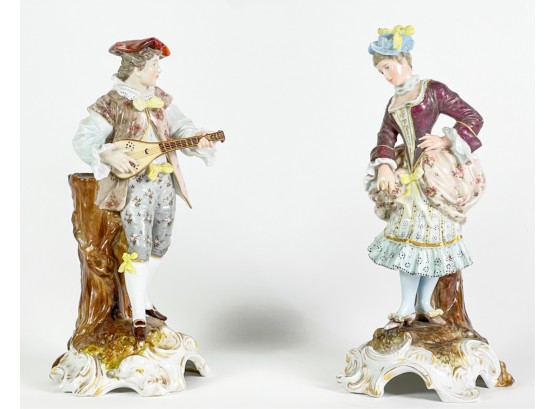PAIR OF DRESDEN FIGURINES 'THE COURTING COUPLE'