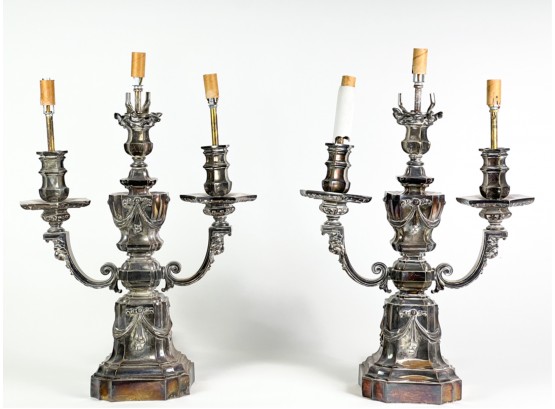 PR FINELY CAST NORTH WIND SILVER PLATED CANDELABRA