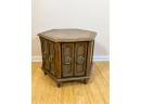 HEXAGONAL CANED END TABLE with STORAGE