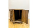 HEXAGONAL CANED END TABLE with STORAGE