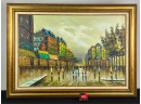 LARGE SIGNED (20thC) OIL ON CANVAS 'PARIS STREETS'