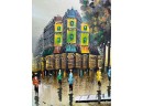 LARGE SIGNED (20thC) OIL ON CANVAS 'PARIS STREETS'