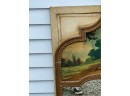 FRENCH TRUMEAU MIRROR w HAND PAINTED SCENE