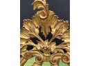 (19th C) GILT CARVED ROCOCO LOOKING GLASS W CREST
