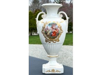 HAND PAINTED FRENCH VASE w CLASSICAL SCENE