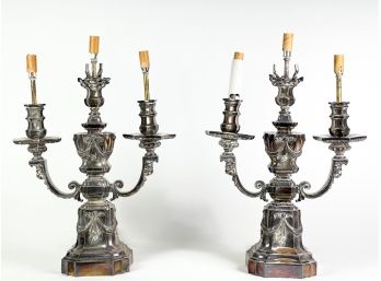 PR FINELY CAST NORTH WIND SILVER PLATED CANDELABRA