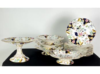 HAND PAINTED IRONSTONE PORCELAIN SERVICE
