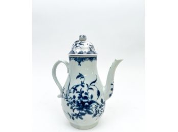 BLUE & WHITE FLORAL WORCESTER CHOCOLATE POT