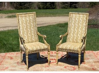 PR  SIGNED DESIGNER QUALITY KARGES FRENCH STYLE ARMCHAIRS