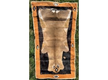 FOLKART CRAFTED ANIMAL PELT & LEATHER WALL HANGING