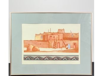 JO THOMPSON (20th C) 'PUEBLO WOMAN II' SIGNED & NUMBERED LITHO