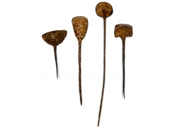 (4) WROUGHT IRON SPOONS - POSSIBLY KISSI PENNIES