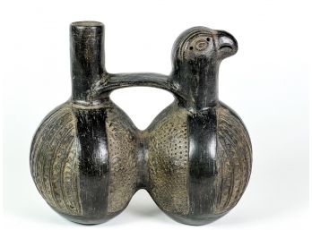 PRE COLUMBIAN CHIMU DOUBLE CHAMBERED WHISTLING JAR