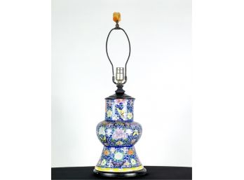 (19th C) CHINESE LAMP w HARDSTONE FINIAL
