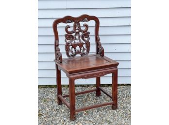 (19th C) CARVED CHINESE ARMCHAIR