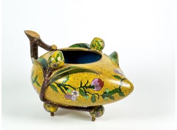 (19th C) IMPERIAL YELLOW CLOISONNE PLANTER