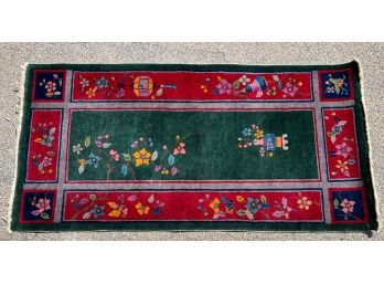 CIRCA 1920 HAND WOVEN CHINESE AREA RUG