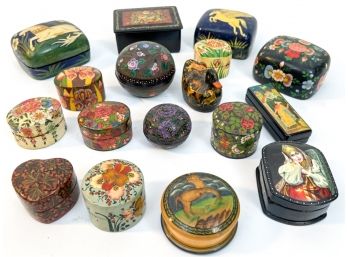 LOT of INDIAN/RUSSIAN COVERED BOXES