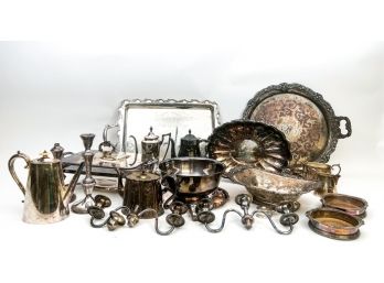 INTERESTING & GENEROUS LOT OF SILVER PLATE