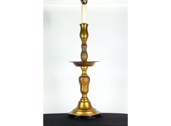 MID CENTURY MODERN CANDLE STAND FORM TABLE LAMP