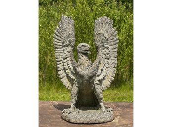 EARLY CAST STONE EAGLE with RAISED WINGS