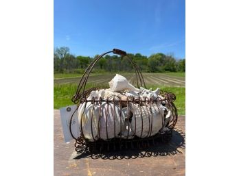 IRON HEART FORM BASKET FILLED with SHELLS