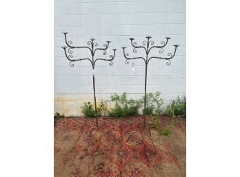 Two (5) PRICKET FLOOR CANDLE STANDS