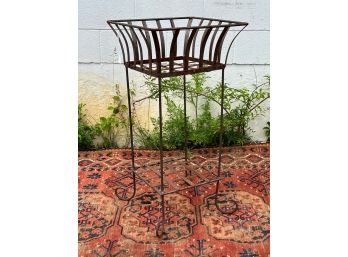 IRON PLANT STAND with LOWER SHELF