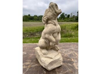 CAST STONE GARDEN STATUE of a HOWLING DOG