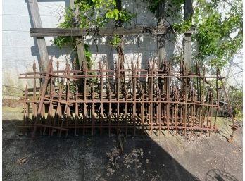 (4) WROUGHT IRON FENCE SECTIONS with ARROW FINIALS