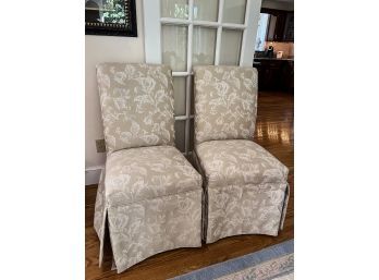 PAIR of UPHOLSTERED SLIPPER CHAIRS