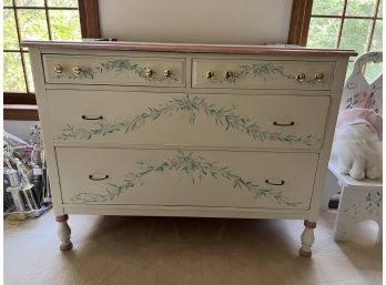 DRESSER  HAND PAINTED with BOUGHS of FLOWERS