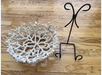 NATURAL CORAL-FORM BOWL with STAND