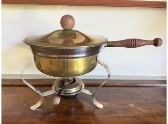 VINTAGE BRASS and CHROME CHAFFING DISH