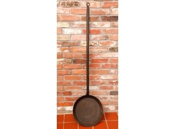 (19th c) EXTRA LONG HANDLED WROUGHT IRON FRYPAN