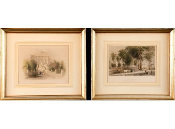 PAIR (19th c) LITHOGRAPHS of YALE & US CAPITAL