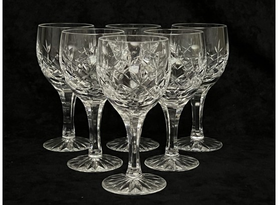 (6) ATLANTIS CRYSTAL WINE GLASSES